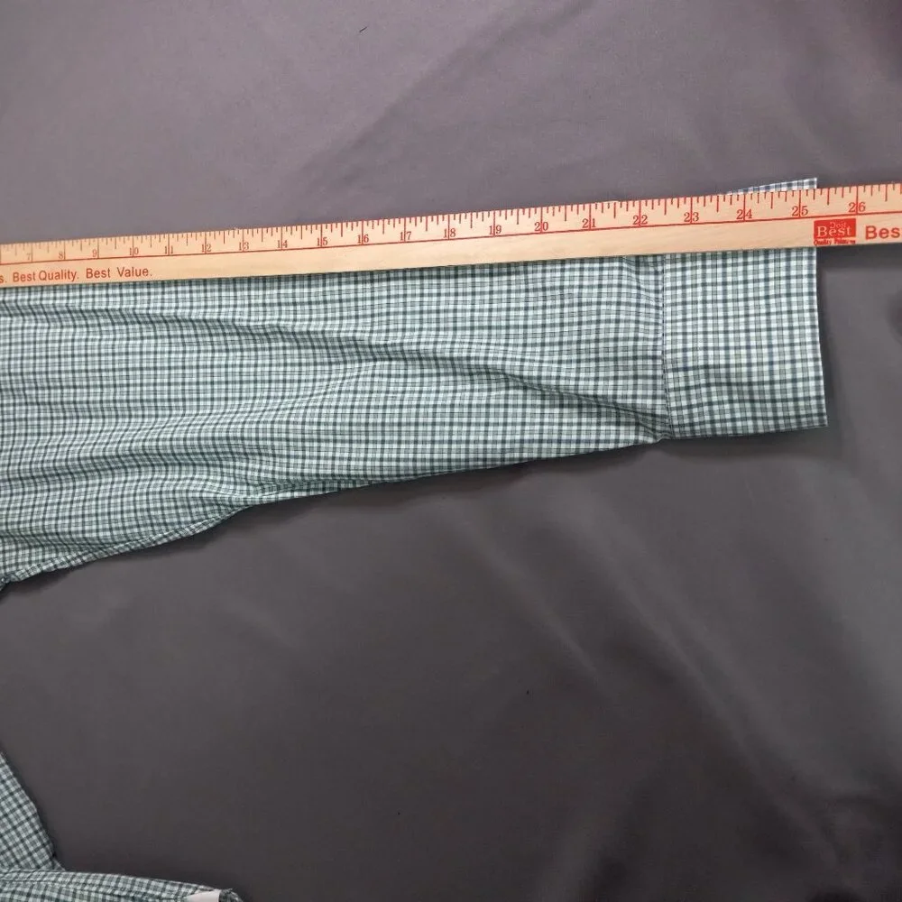 J. Crew Crosby 120's Ply Shirt Blue Green Gingham Check Cotton Size M